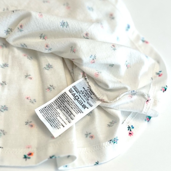 GAP White Floral Print Spaghetti Strap Top with Ruffle Girls 2T - SO Pretty - Picture 3 of 5
